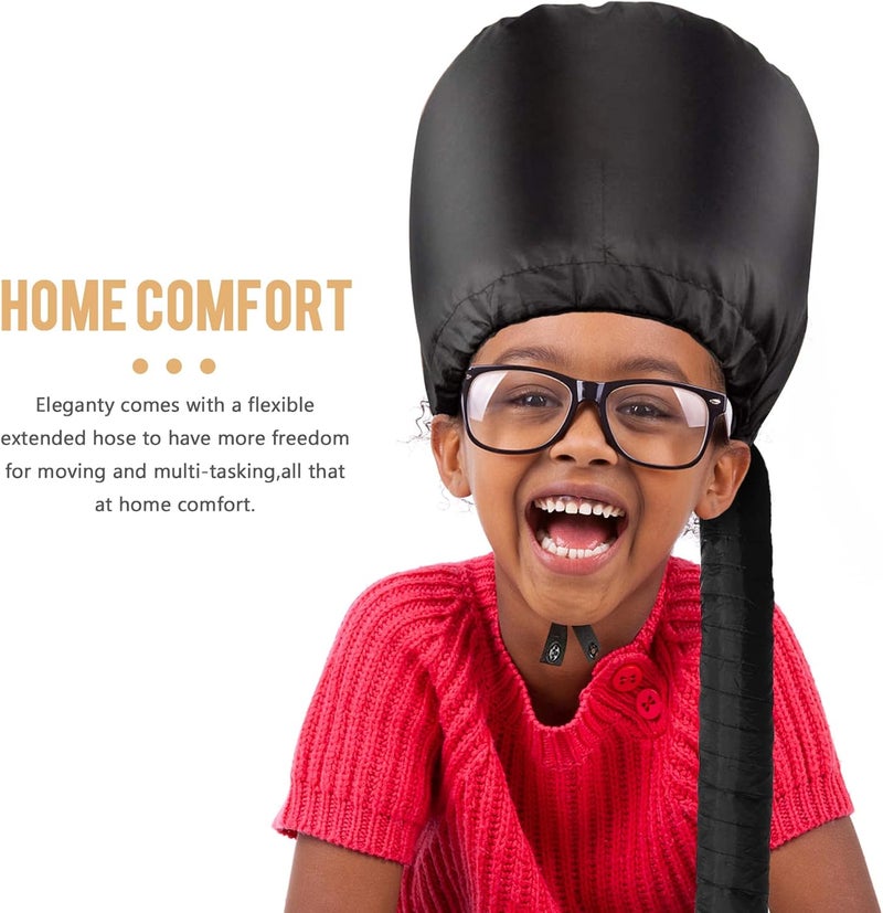 WOBEVB Bonnet Hood Hair Dryer Attachment - Hair Dryer Bonnet with Elastic Strap, Used for Hair Styling, Deep Conditioning and Hair Drying (Black) - Image 4